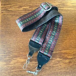 Hippie Camera Strap 2 inch wide Woven Multicolor Thick Stripe Geometric Vintage